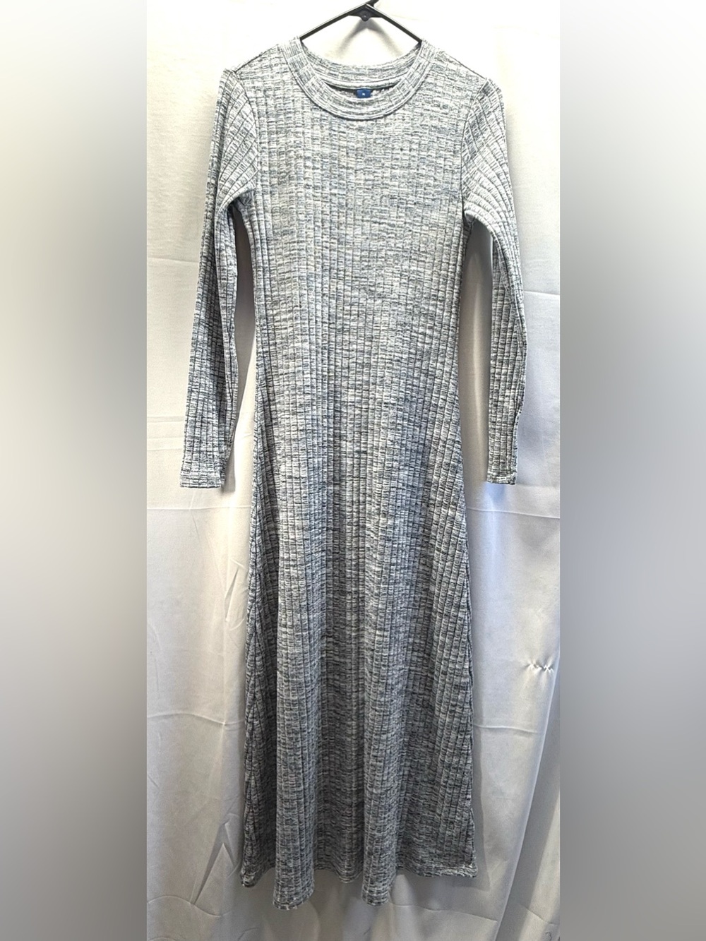 Old Navy Gray Ribbed Long Sleeve Maxi Dress